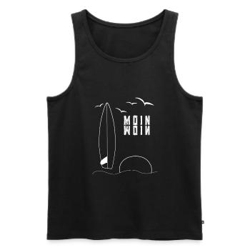 Moin Moin Surfbrett - Männer Premium Bio Tank Top - Schwarz - Vorne - AI Model Male 178 light (178cm)