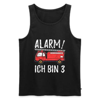 Alarm Ich Bin 3 Feuerwehr - Männer Premium Bio Tank Top - Schwarz - Vorne - Michal (187cm)