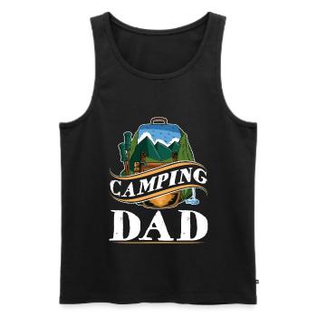 Camping Dad Berge Wandern Bergsteigen Camper - Männer Premium Bio Tank Top - Schwarz - Vorne - AI Model Male 178 light (178cm)