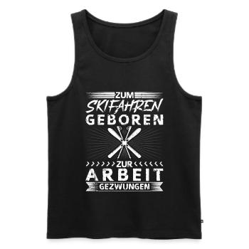 Zum Skifahren Geboren Skifahrer Ski - Männer Premium Bio Tank Top - Schwarz - Vorne - AI Model Male 178 light (178cm)