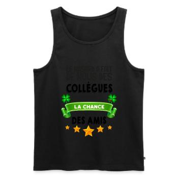 Citation Collègue Amis Cadeau Homme - Débardeur bio Premium Homme - noir - Devant - Michal (187cm)
