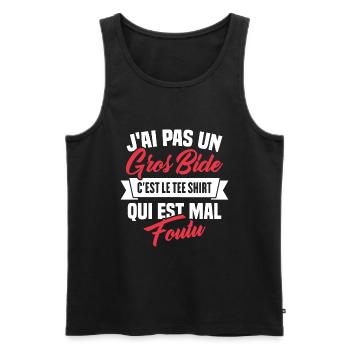 J'ai Pas Un Gros Bide - Débardeur bio Premium Homme - noir - Devant - Michal (187cm)