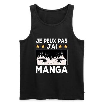 Je peux pas j'ai Manga - Débardeur bio Premium Homme - noir - Devant - AI Model Male 178 light (178cm)