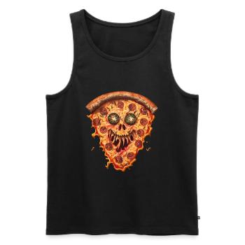 Monster Pizza | Pizza Monster - Débardeur bio Premium Homme - noir - Devant - AI Model Male 178 light (178cm)