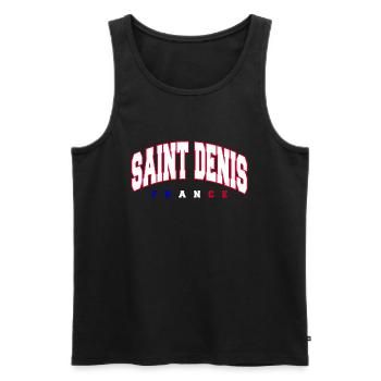 Saint Denis - Men's Premium Organic Tank Top - black - Front - AI Model Male 178 light (178cm)