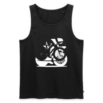 Cycliste sur route Femmes Cyclisme sur route Vélo de route pour hommes - Débardeur bio Premium Homme - noir - Devant - Michal (187cm)
