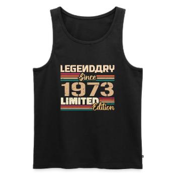 1973 Vintage 1973 Geburtstag geboren im Jahr 1973 - Männer Premium Bio Tank Top - Schwarz - Vorne - Michal (187cm)