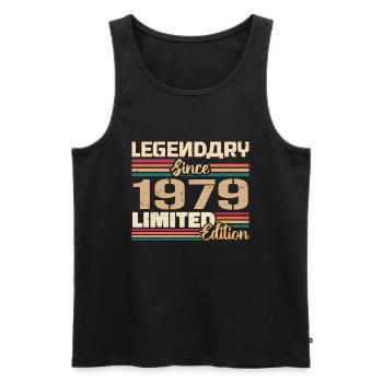 1979 Millésime 1979 Anniversaire Né En 1979 - Débardeur bio Premium Homme - noir - Devant - Michal (187cm)