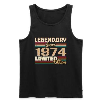 1974 Vintage 1974 Birthday Born In 1974 - Men's Premium Organic Tank Top - black - Front - Michal (187cm)