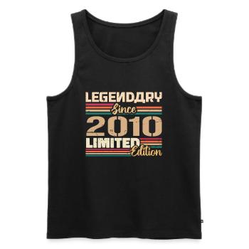 2010 Vintage 2010 Birthday Born in 2010 - Men's Premium Organic Tank Top - black - Front - AI Model Male 178 light (178cm)