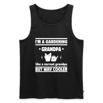 Je suis un grand-père jardinier - Débardeur bio Premium Homme - noir - Devant - Michal (187cm)