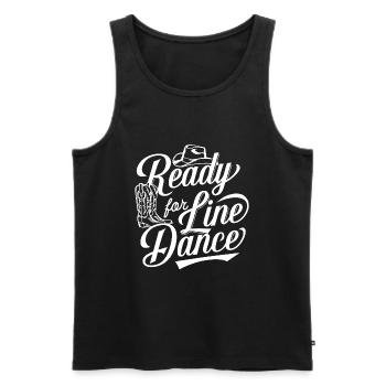 La danse en ligne, mon sport de danse et ma passion - Débardeur bio Premium Homme - noir - Devant - AI Model Male 178 light (178cm)