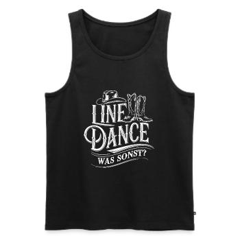 Line Dance was sonst - meine Passion - mein Ding. - Männer Premium Bio Tank Top - Schwarz - Vorne - Michal (187cm)