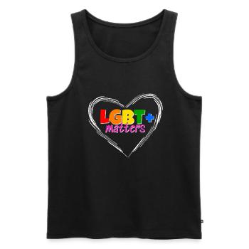 Idée cadeau de conception de t-shirt LGBT Matters Pride - Débardeur bio Premium Homme - noir - Devant - Michal (187cm)