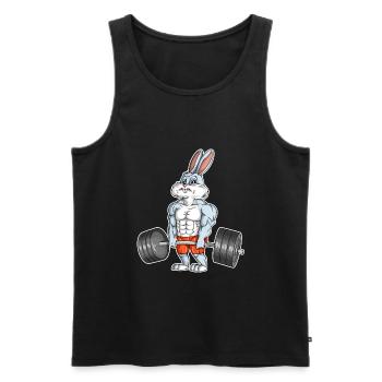 Easter Easter Bunny Bodybuilding Fitness Sport Shirt - Men's Premium Organic Tank Top - black - Front - Michal (187cm)
