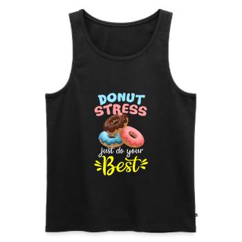 Donut - Männer Premium Bio Tank Top - Schwarz - Vorne - Michal (187cm)