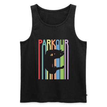 Parkour - Débardeur bio Premium Homme - noir - Devant - AI Model Male 178 light (178cm)
