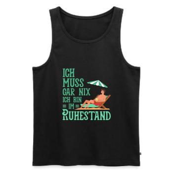 Ruhestand - Männer Premium Bio Tank Top - Schwarz - Vorne - AI Model Male 178 light (178cm)