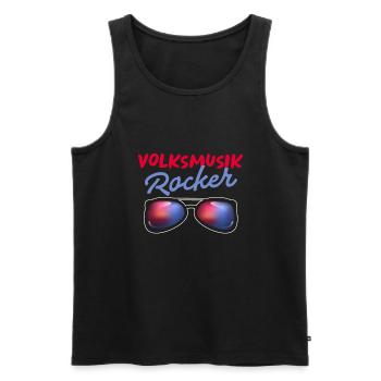 Musique folklorique Rocker Percussion Tshirt Dames Messieurs - Débardeur bio Premium Homme - noir - Devant - AI Model Male 178 light (178cm)