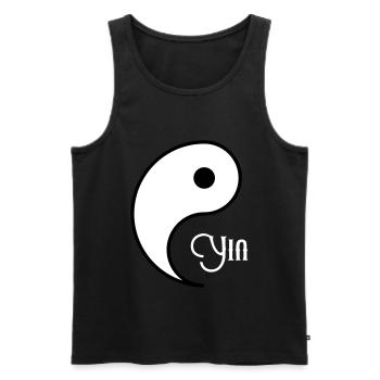 YIN YANG partner look - Men's Premium Organic Tank Top - black - Front - AI Model Male 178 light (178cm)