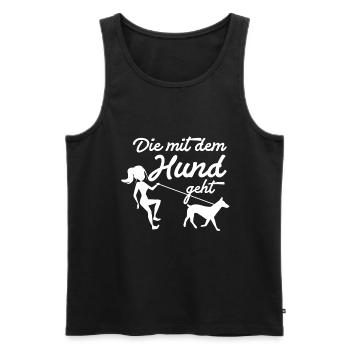The dog goes - Men's Premium Organic Tank Top - black - Front - AI Model Male 178 light (178cm)