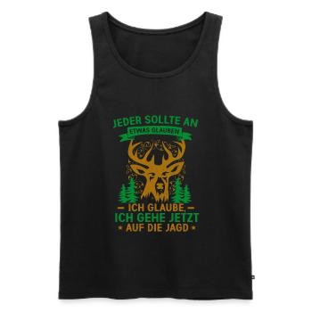 Jäger - Männer Premium Bio Tank Top - Schwarz - Vorne - Michal (187cm)