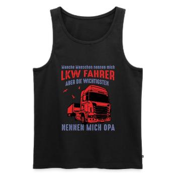 Opa LKW Fahrer - Männer Premium Bio Tank Top - Schwarz - Vorne - AI Model Male 178 light (178cm)