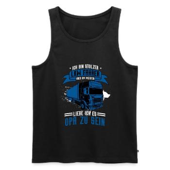 Opa LKW Fahrer Opa Werden Überraschung 2020 - Männer Premium Bio Tank Top - Schwarz - Vorne - AI Model Male 178 light (178cm)