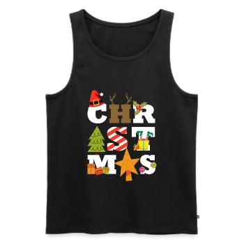 Christmas - Men's Premium Organic Tank Top - black - Front - Michal (187cm)