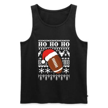 Tenue de Noël du football Noël moche - Débardeur bio Premium Homme - noir - Devant - AI Model Male 178 light (178cm)