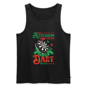 Dart - Männer Premium Bio Tank Top - Schwarz - Vorne - Michal (187cm)