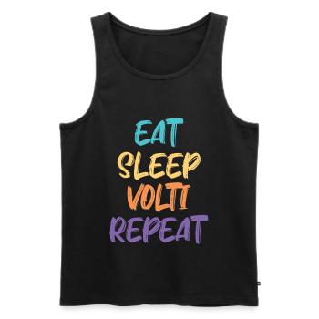 Eat Sleep Volti Repeat / Dressage Riding, Horse - Men's Premium Organic Tank Top - black - Front - Michal (187cm)