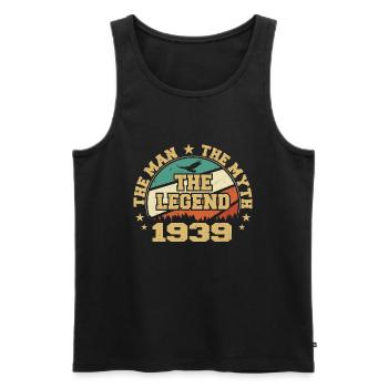 1939 Birthday Born In 1939 Retro Vintage - Men's Premium Organic Tank Top - black - Front - Michal (187cm)
