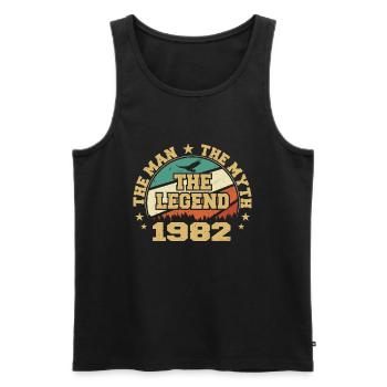 1982 Geburtstag geboren im Jahr 1982 Retro Vintage - Männer Premium Bio Tank Top - Schwarz - Vorne - AI Model Male 178 light (178cm)
