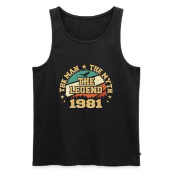 1981 Geburtstag geboren im Jahr 1981 Retro Vintage - Männer Premium Bio Tank Top - Schwarz - Vorne - AI Model Male 178 light (178cm)