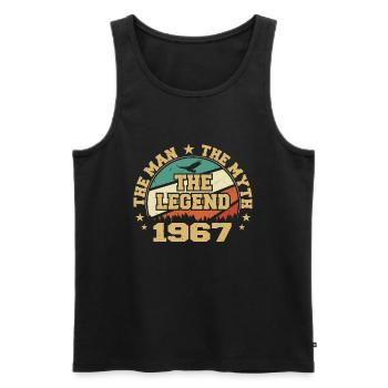 1967 Birthday Born In 1967 Retro Vintage - Men's Premium Organic Tank Top - black - Front - Michal (187cm)