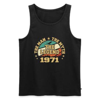 1971 Geburtstag geboren im Jahr 1971 Retro Vintage - Männer Premium Bio Tank Top - Schwarz - Vorne - Michal (187cm)