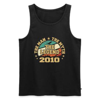 2010 Birthday Born In 2010 Retro Vintage - Men's Premium Organic Tank Top - black - Front - AI Model Male 178 light (178cm)