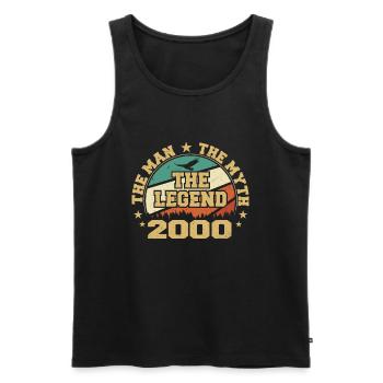2000 Birthday Born In 2000 Retro Vintage - Men's Premium Organic Tank Top - black - Front - AI Model Male 178 light (178cm)