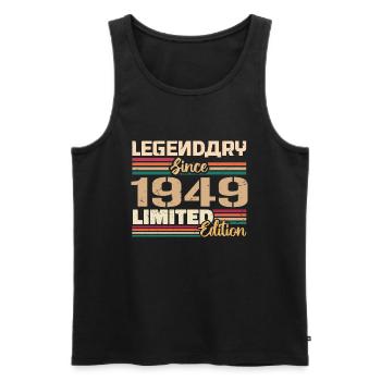 1949 Millésime 1949 Anniversaire Né En 1949 - Débardeur bio Premium Homme - noir - Devant - Michal (187cm)