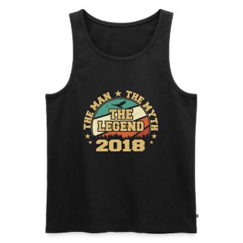 2018 Birthday Born in 2018 Retro Vintage - Men's Premium Organic Tank Top - black - Front - AI Model Male 178 light (178cm)