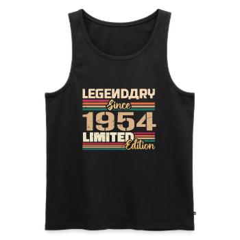 1954 Vintage 1954 Birthday Born In 1954 - Men's Premium Organic Tank Top - black - Front - AI Model Male 178 light (178cm)