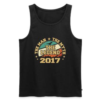 2017 Birthday Born in 2017 Retro Vintage - Men's Premium Organic Tank Top - black - Front - AI Model Male 178 light (178cm)