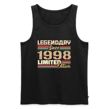 Millésime 1998 1998 Anniversaire né en 1998 - Débardeur bio Premium Homme - noir - Devant - Michal (187cm)