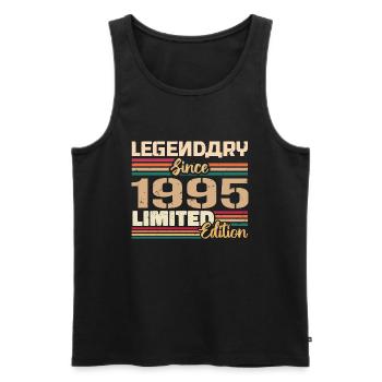 1995 Vintage 1995 Geburtstag geboren im Jahr 1995 - Männer Premium Bio Tank Top - Schwarz - Vorne - Michal (187cm)