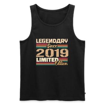 2019 Vintage 2019 Birthday Born in 2019 - Men's Premium Organic Tank Top - black - Front - AI Model Male 178 light (178cm)