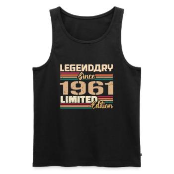 1961 Vintage 1961 Birthday Born In 1961 - Men's Premium Organic Tank Top - black - Front - Michal (187cm)