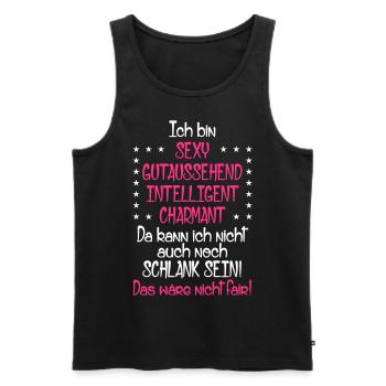49 Ich bin sexy gutaussehend intelligent schlank - Männer Premium Bio Tank Top - Schwarz - Vorne - AI Model Male 178 light (178cm)