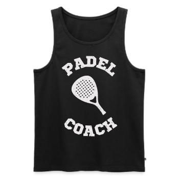 Padel Coach Coach Paddle Tennis Racket - Men's Premium Organic Tank Top - black - Front - AI Model Male 178 light (178cm)