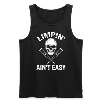 Gebrochenes Bein Spruch - Fraktur Gipsbein - Männer Premium Bio Tank Top - Schwarz - Vorne - AI Model Male 178 light (178cm)